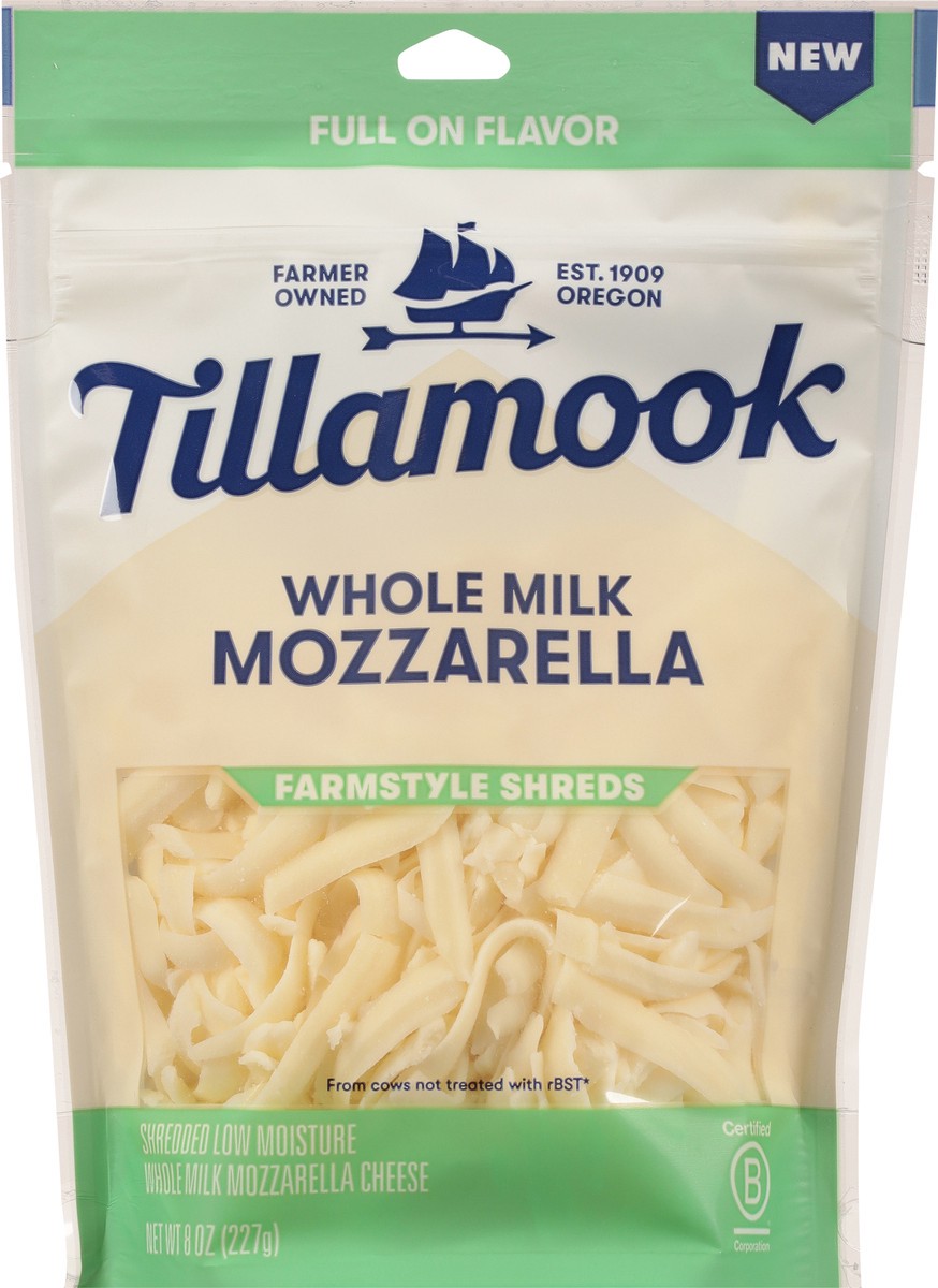 slide 8 of 13, Tillamook Farmstyle Shreds Whole Milk Mozzarella Cheese 8 oz, 8 oz