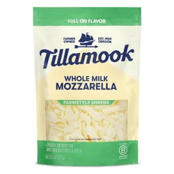 Tillamook Farmstyle Shredded Whole Milk Mozzarella Cheese 8 oz