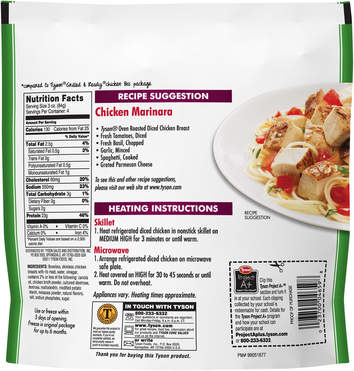 Tyson Fully Cooked Oven Roasted Diced Chicken Breast 12 oz | Shipt