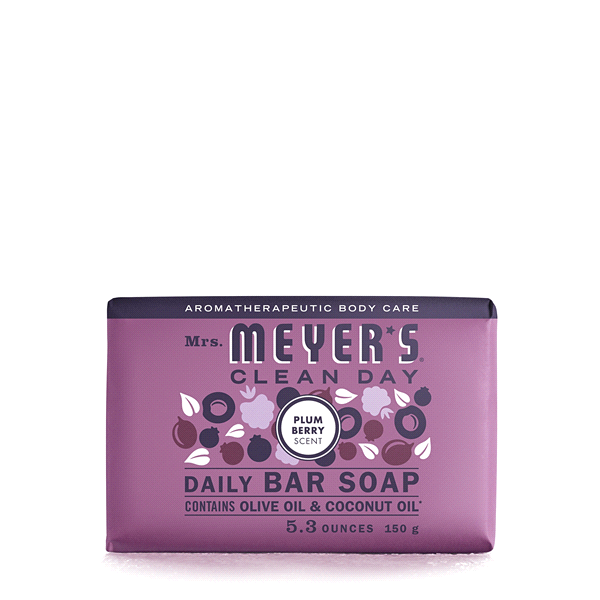 slide 1 of 1, Mrs. Meyer's Daily bar soap,Plumberry, 5.3 oz