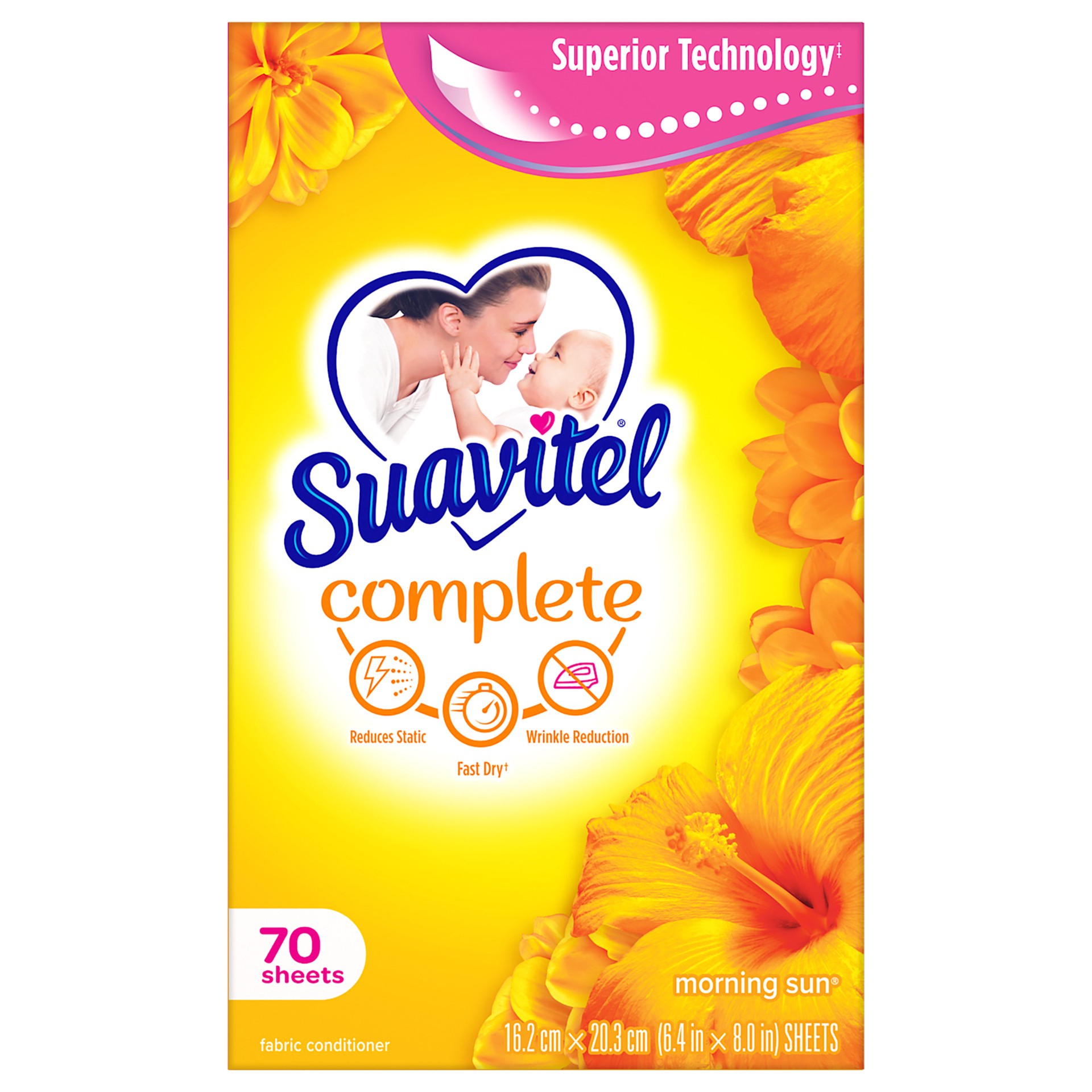 slide 5 of 10, Suavitel Complete Fabric Softener Dryer Sheets, Morning Sun - 70 Count, 70 ct