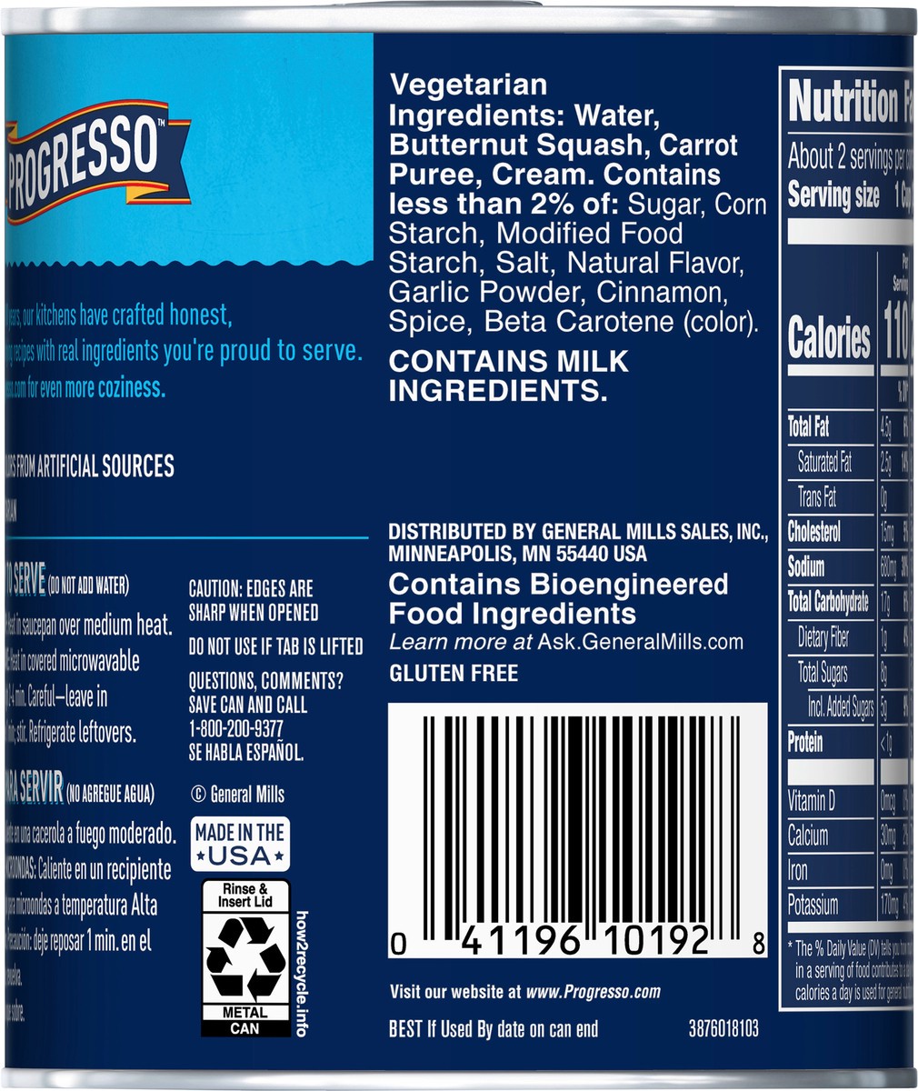 slide 5 of 9, Progresso Traditional Butternut Squash Soup, 18.5 oz Can, 18.5 oz