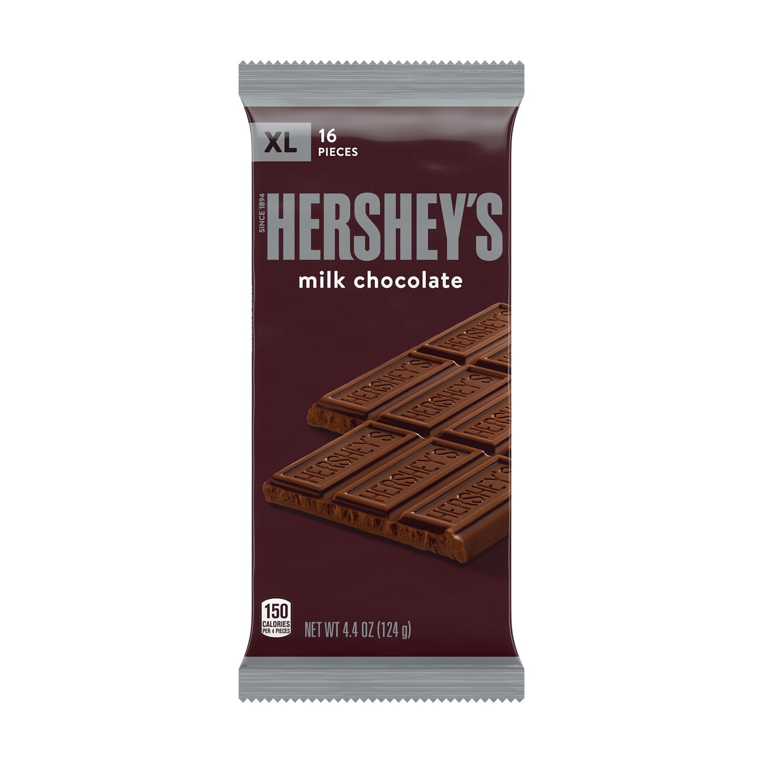 slide 1 of 68, Hershey's Milk Chocolate XL, Candy Bar, 4.4 oz (16 Pieces), 4.4 oz
