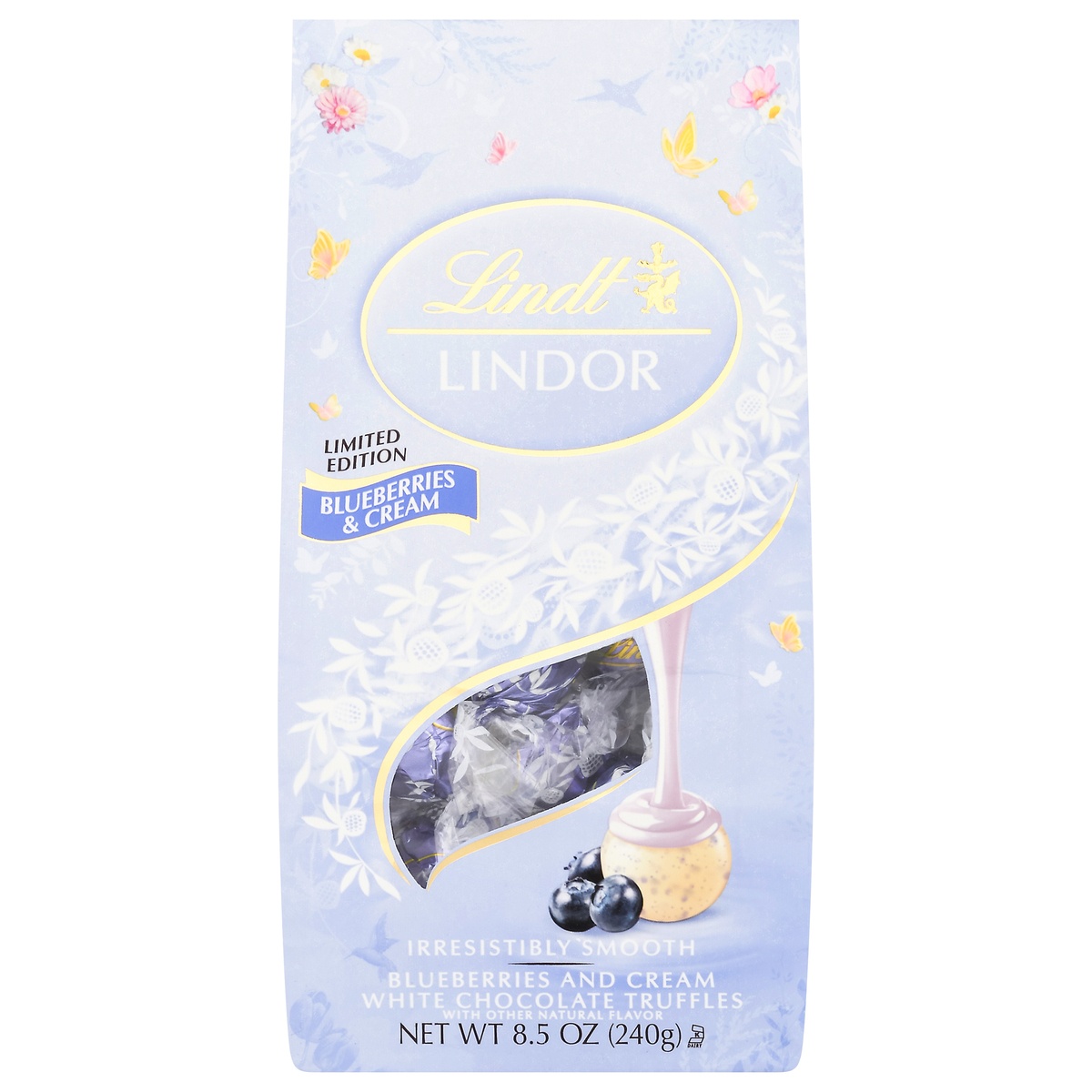 Lindt Lindor Spring Blueberry And Cream White Chocolate Truffles 8.5 oz