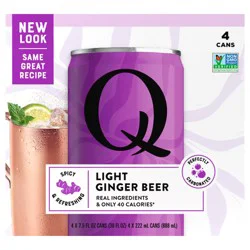 Q Drinks Light Ginger Beer- 4 ct