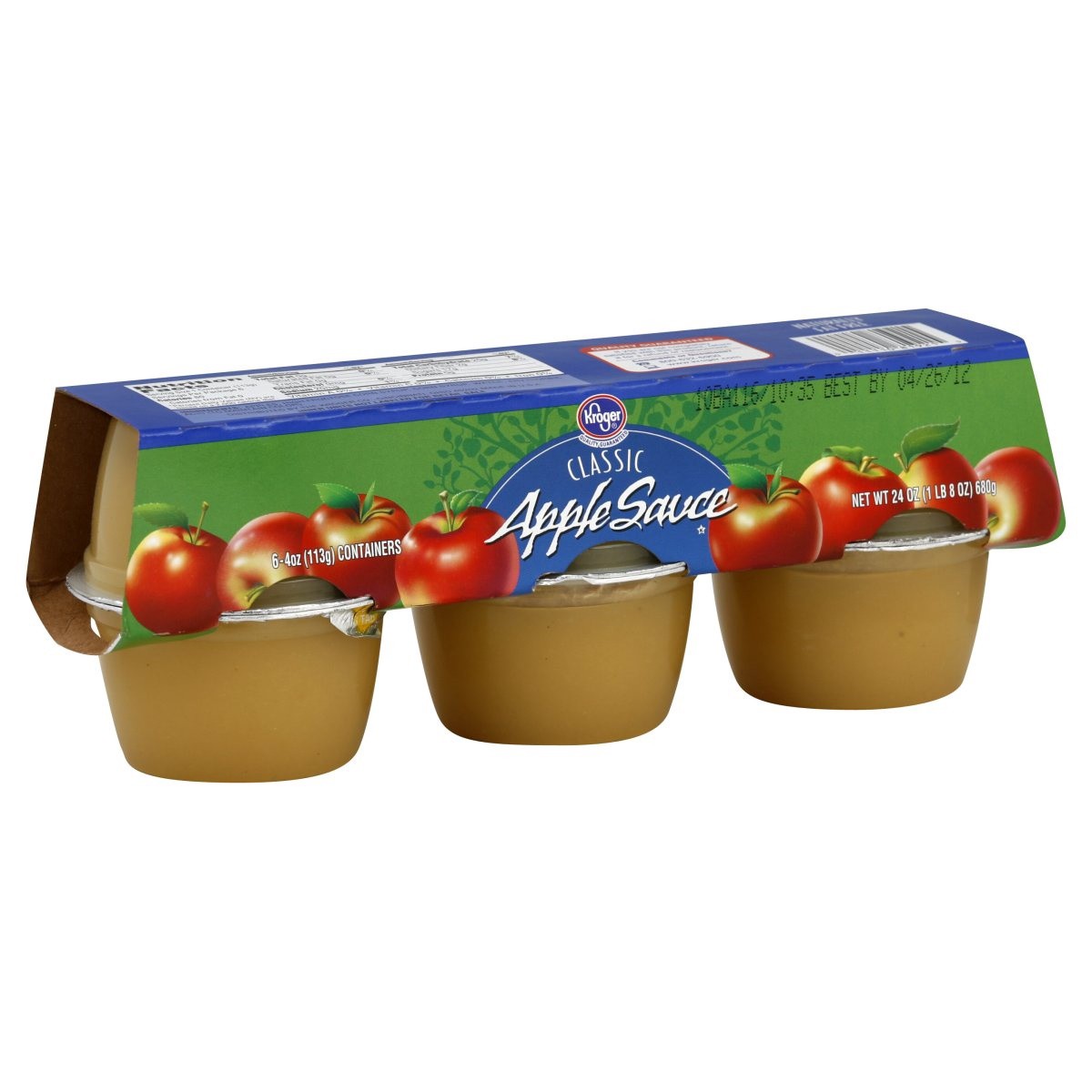 slide 1 of 1, Kroger Classic Applesauce Bowls, 6 ct; 4 oz