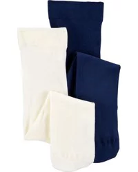 Carter's Carters Baby 2-Pack Tights White/Navy 0-6