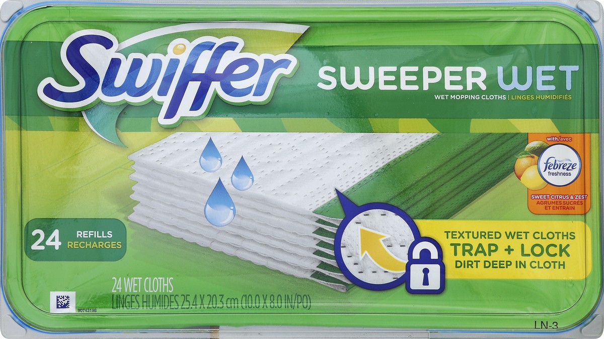 slide 5 of 5, Swiffer Wet Mopping Cloths 24 ea, 24 ct