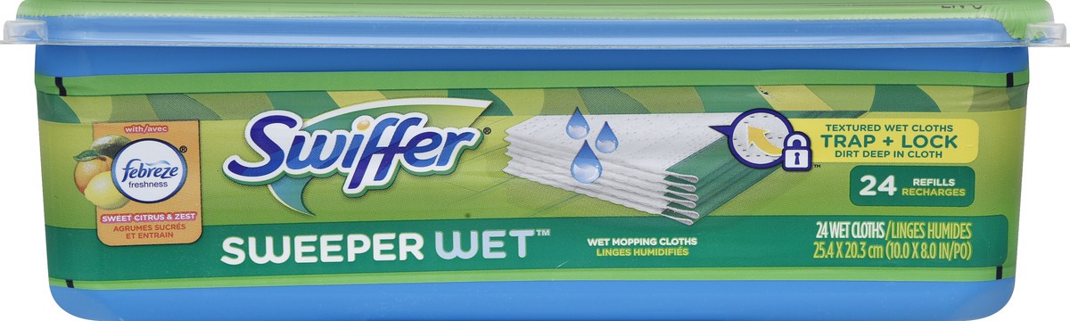 slide 1 of 5, Swiffer Wet Mopping Cloths 24 ea, 24 ct