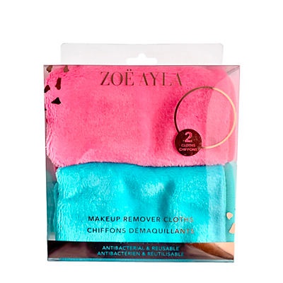 slide 1 of 1, Zoe Ayla Makeup Remover Cloths, 2 ct