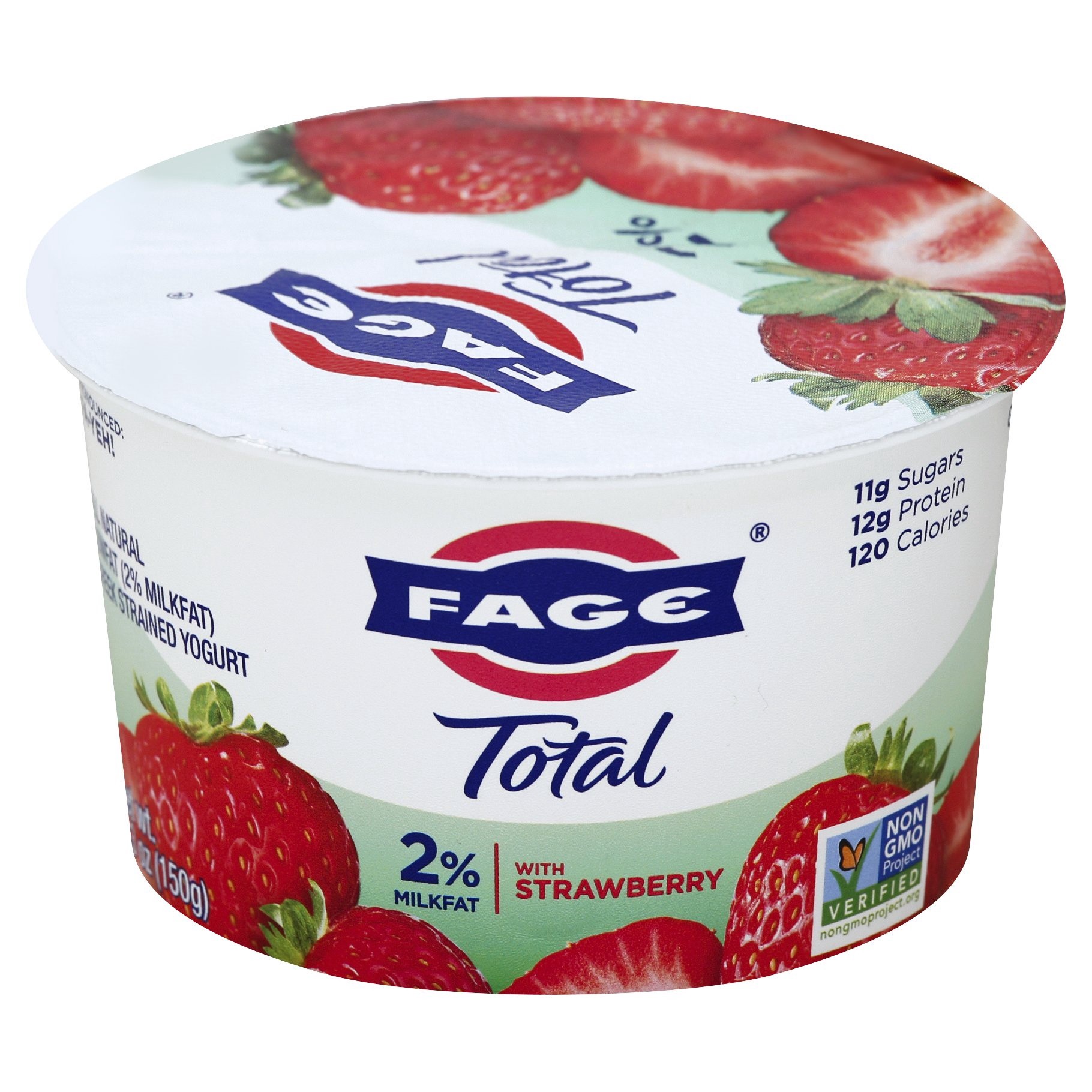 slide 1 of 6, Fage Yogurt Greek Nonfat Strained with Strawberry, 5.3 oz