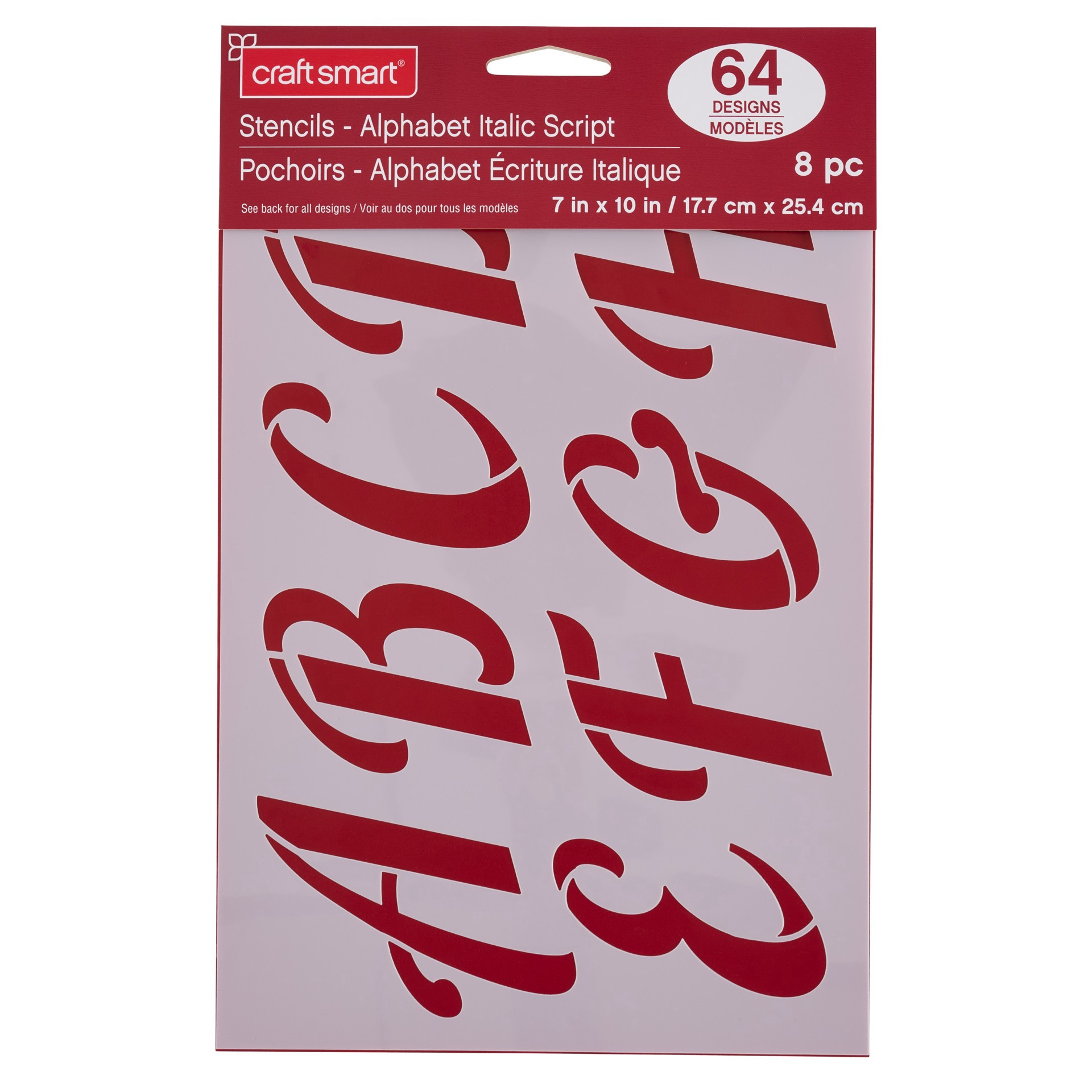 slide 3 of 4, 3.5" Italic Script Alphabet Stencils By Craft Smart, 3.5 in