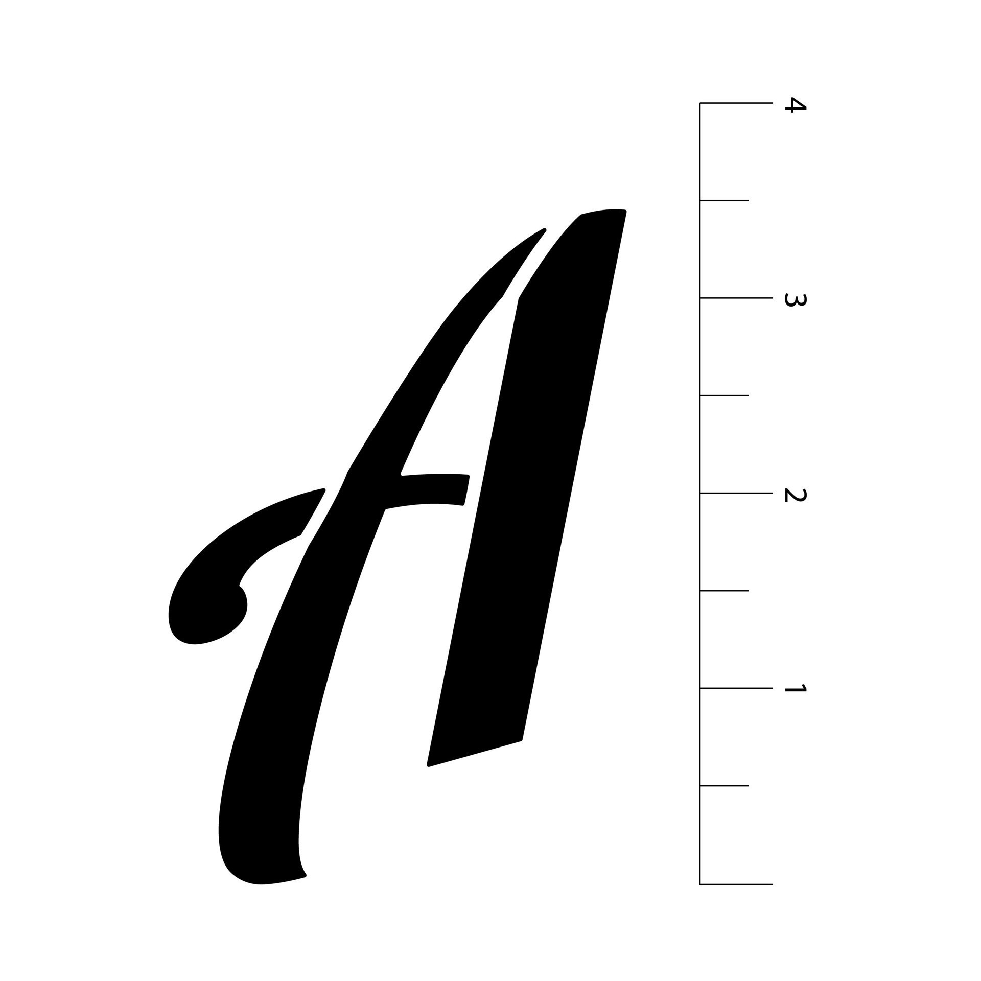 slide 2 of 4, 3.5" Italic Script Alphabet Stencils By Craft Smart, 3.5 in