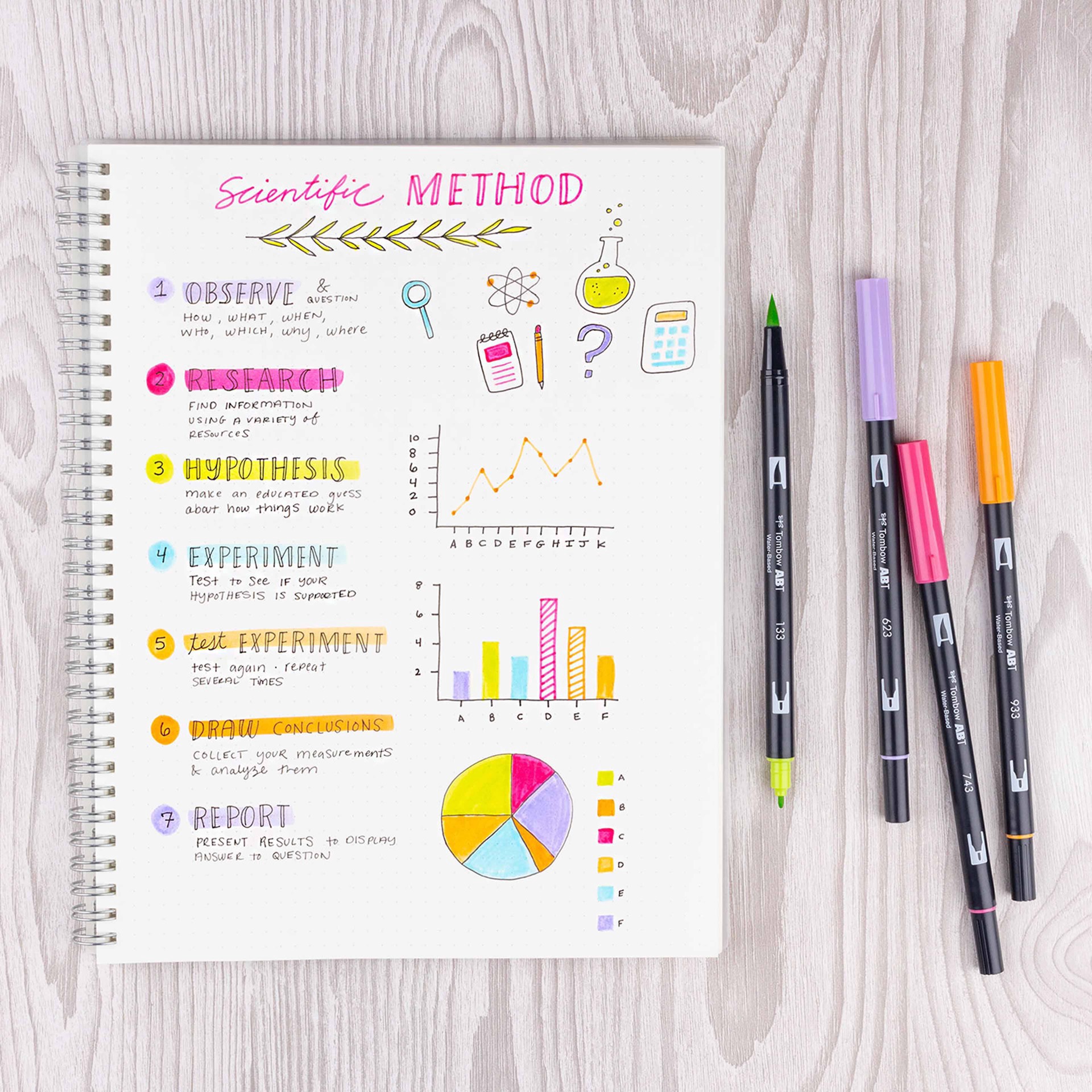 slide 6 of 9, Tombow Yay Sorbet Dual Brush Pens, 6 pens