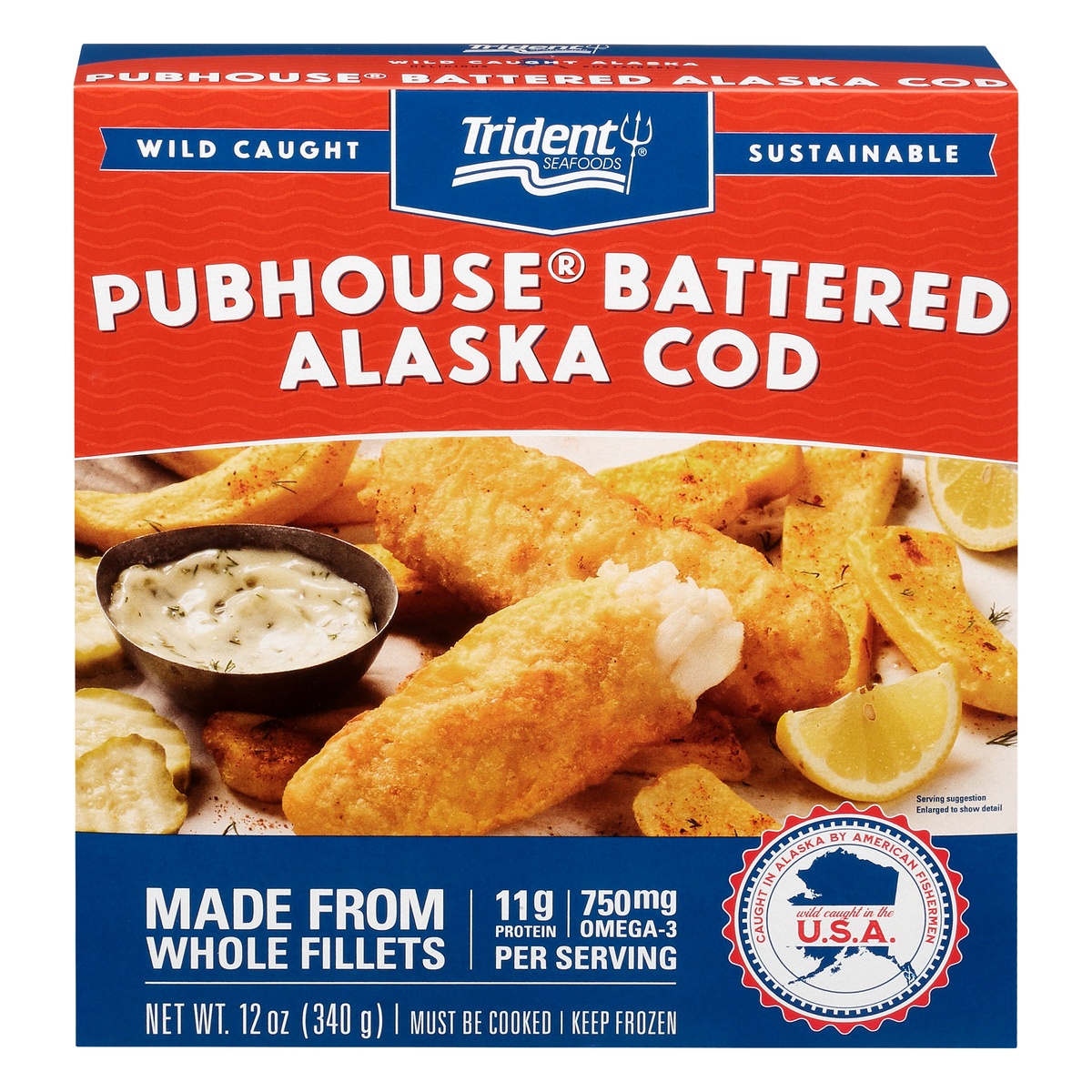 slide 1 of 1, Trident Seafoods Trident Pubhouse Battered Cod - Frozen - 12oz, 12 oz