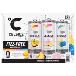 CELSIUS New Fizz Free Variety Pack, Functional Energy Drink 12 Fl Oz (Pack of 12)