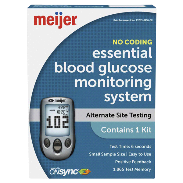 slide 1 of 1, Meijer Essential Blood Glucose Monitoring System, 1 ct