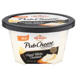 Président Pub Cheese Aged White Cheddar Spreadable Cheese 8 oz