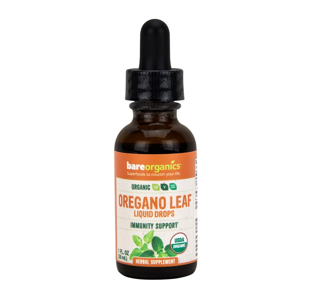 slide 1 of 2, BareOrganics Oregano Leaf Liquid Drops, 1 oz