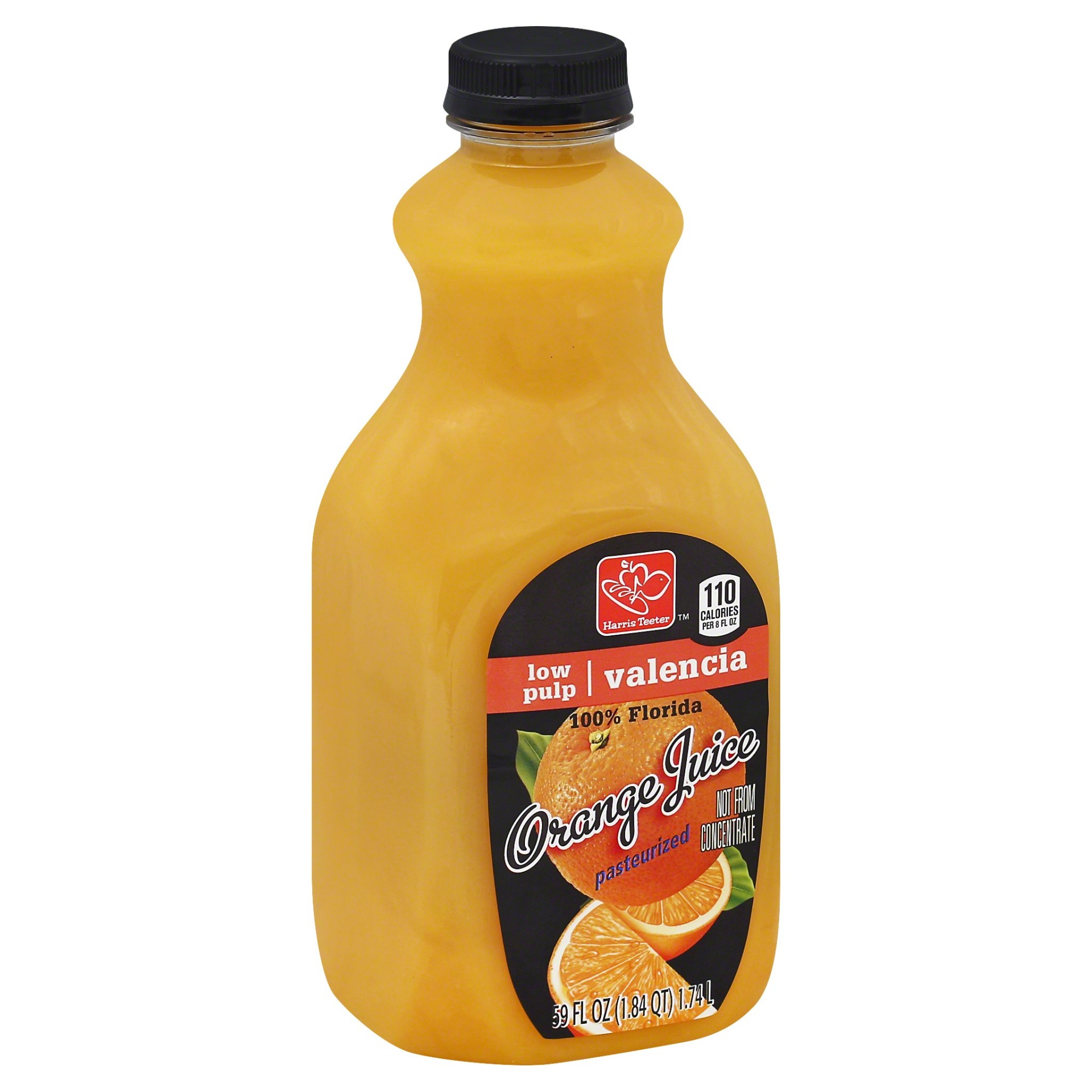 slide 1 of 1, Harris Teeter Low Pulp Valencia 100% Orange Juice, 59 oz