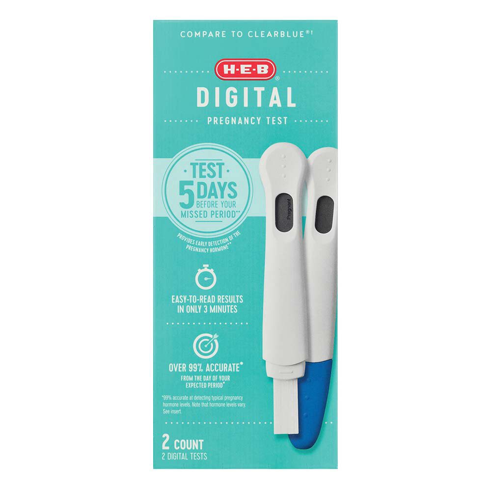 slide 1 of 1, H-E-B Digital Pregnancy Test, 2 ct