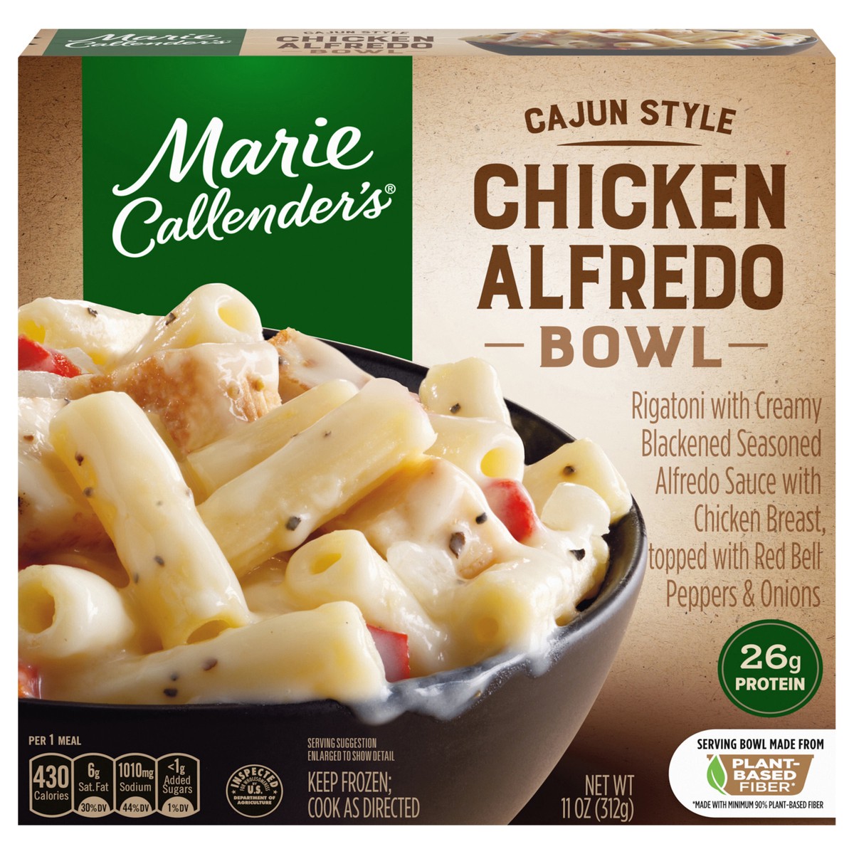 slide 1 of 5, Marie Callender''s New Orleans Style Chicken Alfredo Bowl, Frozen Meal, 11 oz., 11 oz