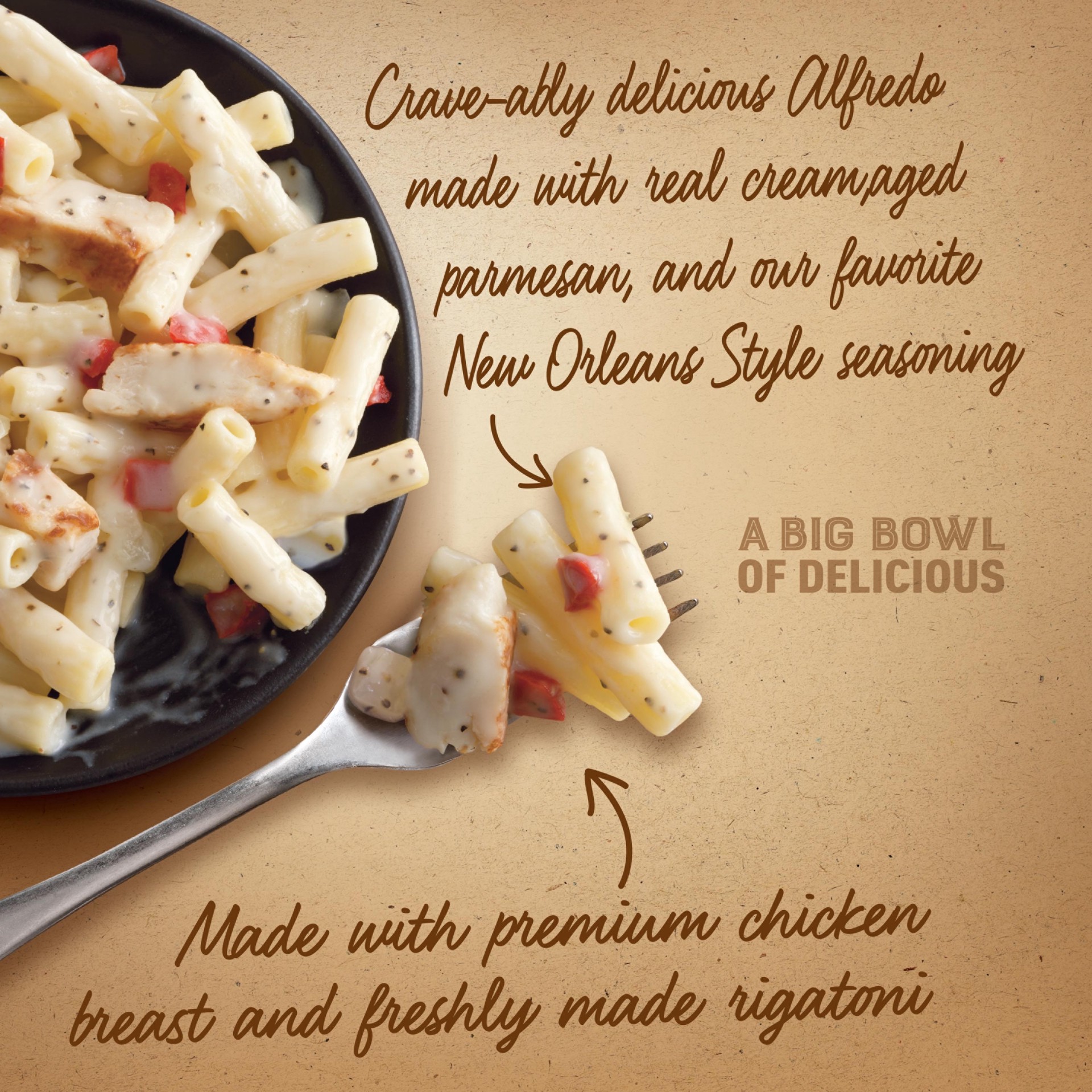 slide 3 of 5, Marie Callender's New Orleans Style Chicken Alfredo Bowl, Frozen Meal, 11 oz., 11 oz
