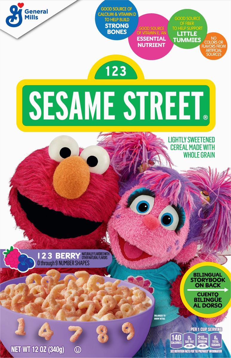 slide 1 of 10, Sesame Street 123 Berry Cereal 12 oz Box, 12 oz