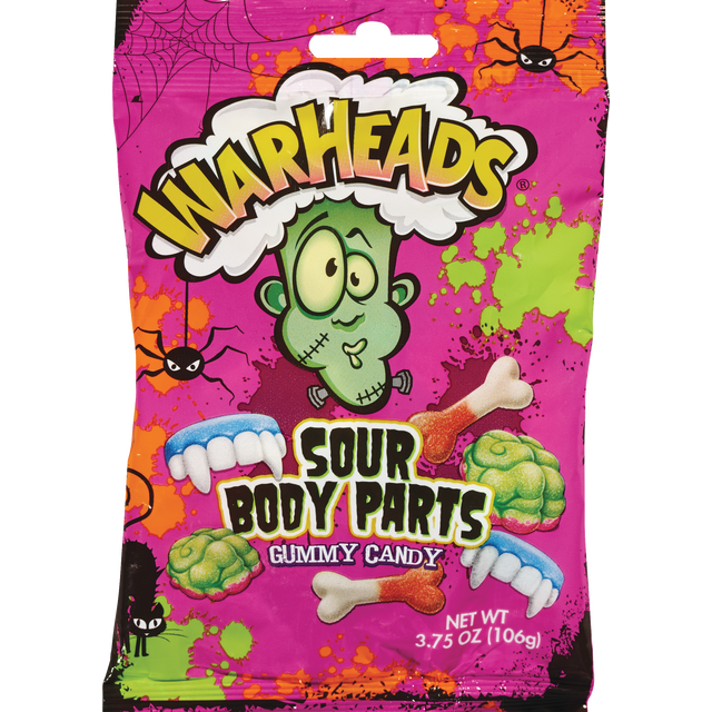 slide 1 of 1, Warheads Gummy Body Parts - 3 oz, 3 oz