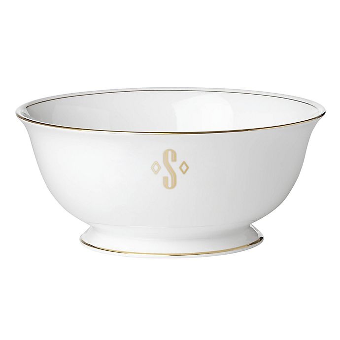 slide 1 of 1, Lenox Federal Gold Monogrammed Block Letter S'' Serving Bowl'', 1 ct