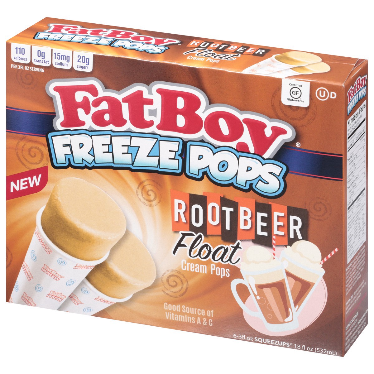 slide 2 of 9, Fat Boy Freeze Pops Root Beer, 6 ct; 3 fl oz