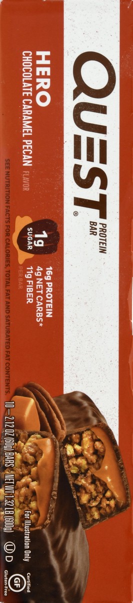 slide 7 of 9, Quest Hero Chocolate Caramel Pecan Flavor Protein Bar 10 ea, 10 ct