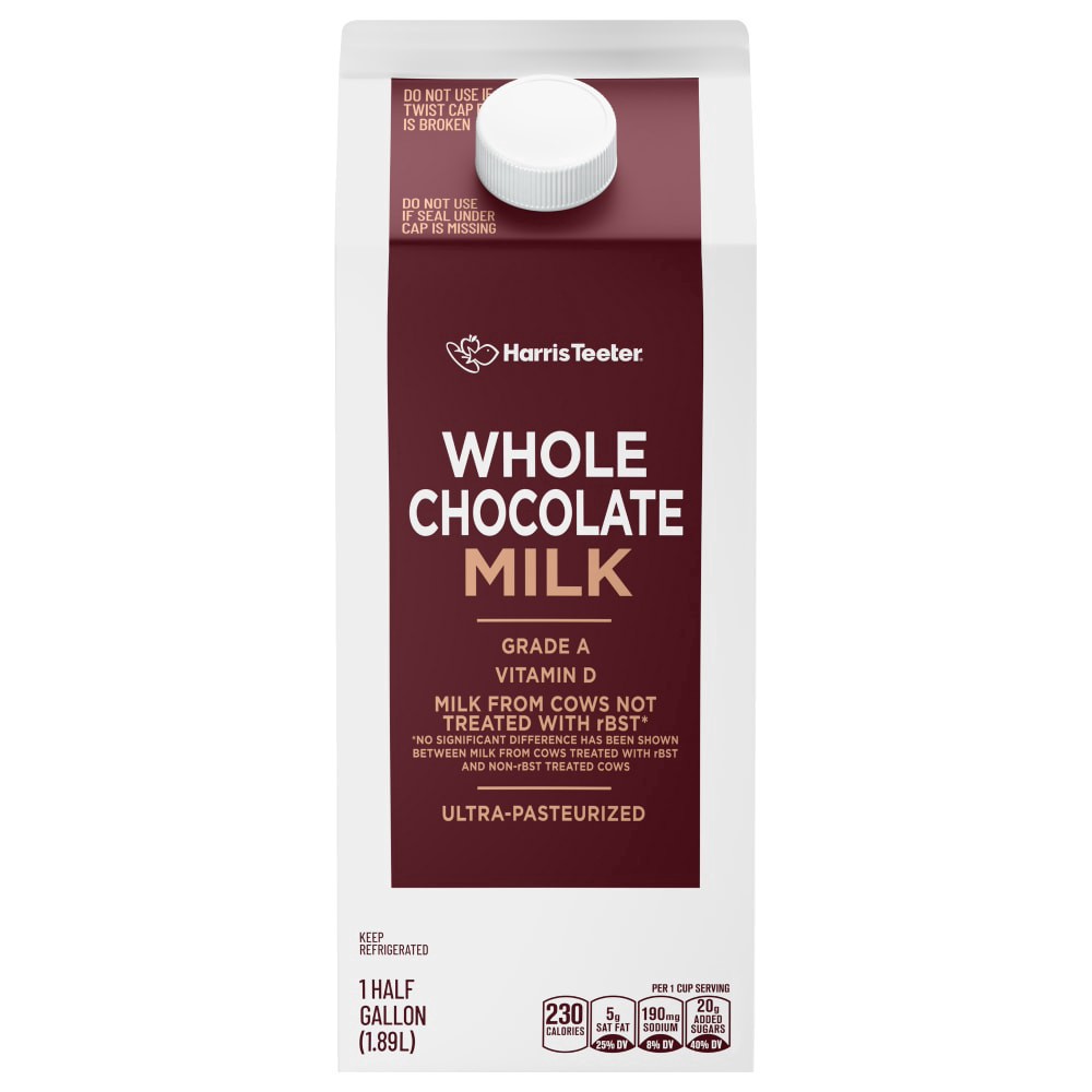 slide 3 of 4, Harris Teeter® Chocolate Whole Milk, 1/2 gal