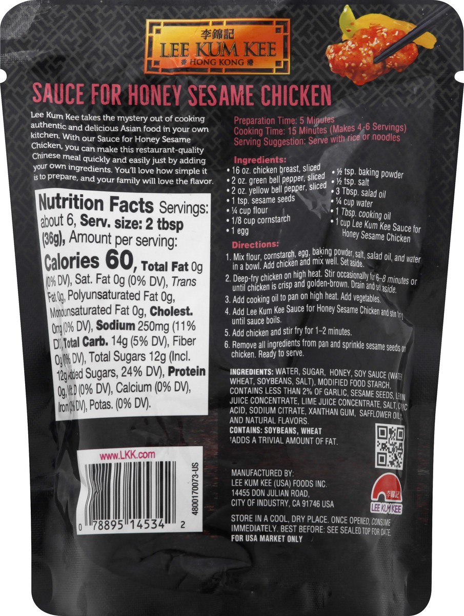 slide 5 of 8, Lee Kum Kee Panda Brand Sauce For Honey Sesame Chicken, 8 oz