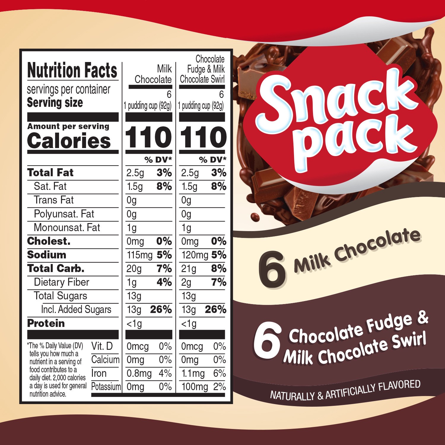 slide 5 of 5, Snack Pack Chocolate Fudge & Milk Chocolate Swirl Pudding - 39oz/12ct, 39 oz, 12 ct