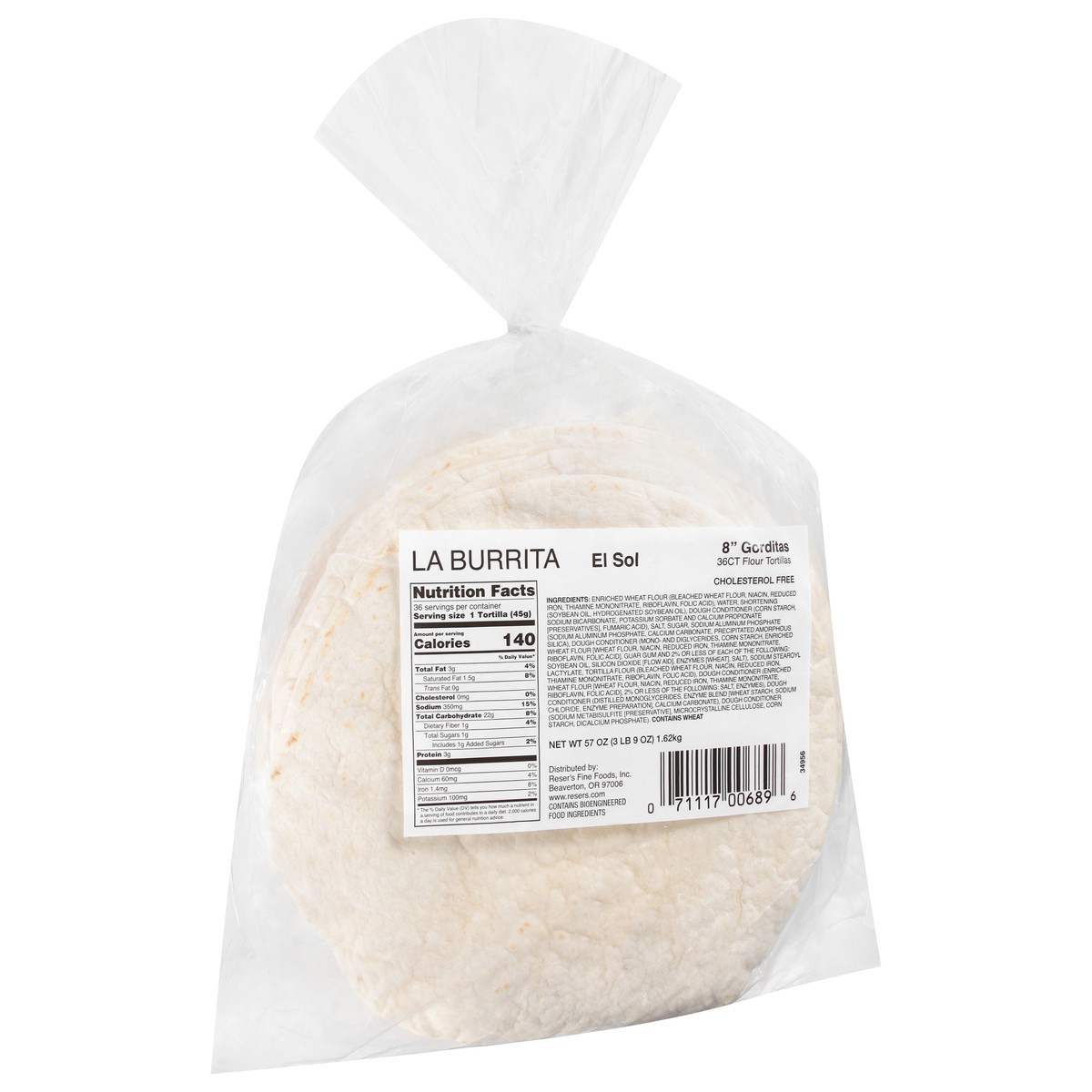 slide 3 of 9, La Burrita Flour Tortilla, 36 ct