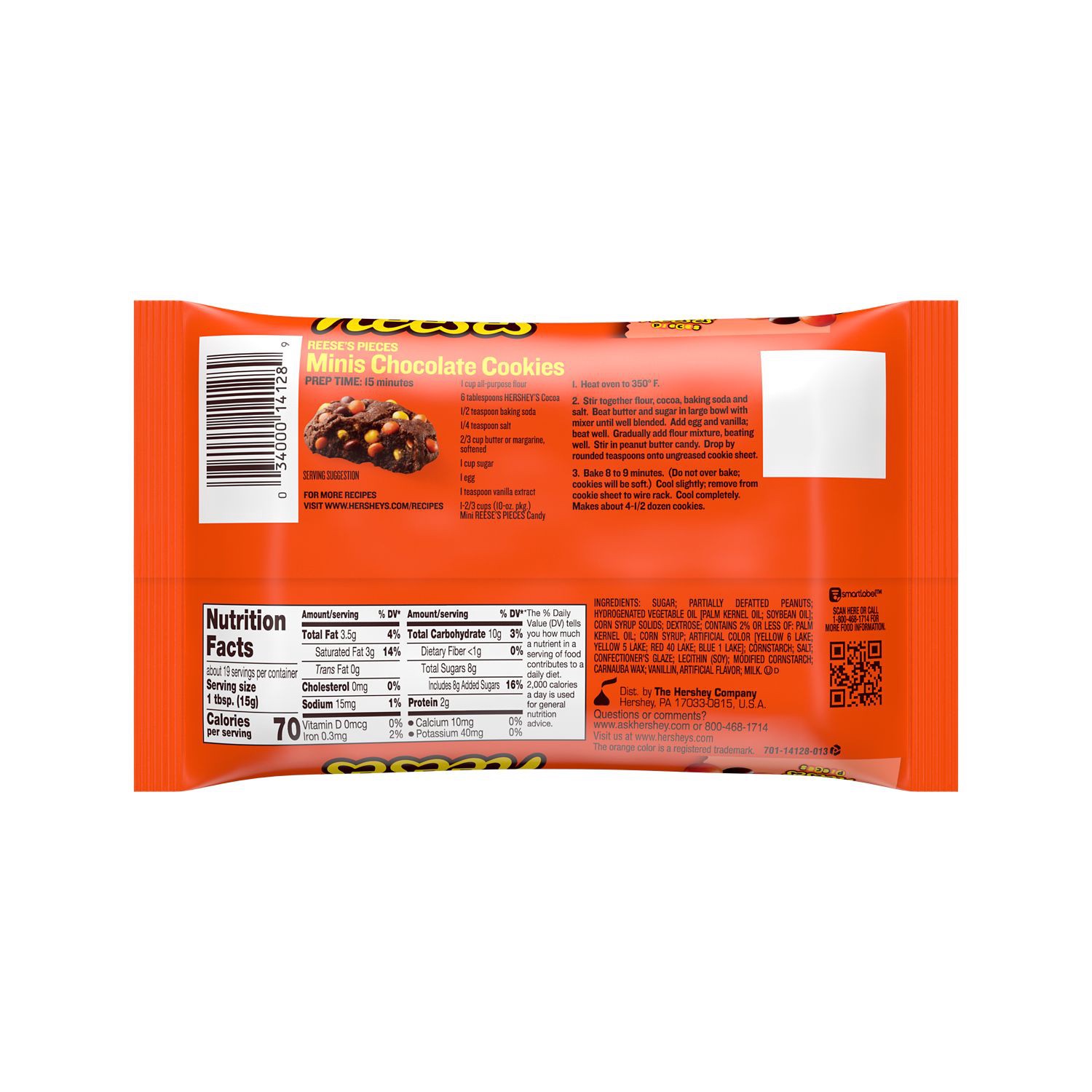 slide 2 of 2, Reese's PIECES Mini Peanut Butter Candy, Gluten Free, 10 oz, Bag, 10 oz