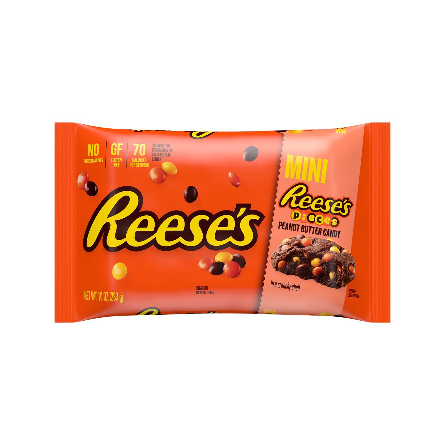 slide 1 of 2, Reese's PIECES Mini Peanut Butter Candy, Gluten Free, 10 oz, Bag, 10 oz