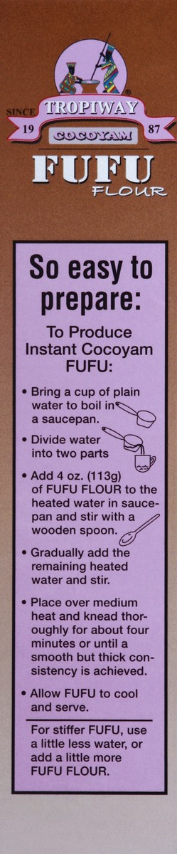 slide 2 of 6, Tropiway Cocoyam Fufu Flour, 24 oz