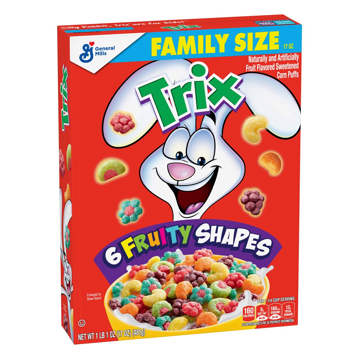 slide 2 of 9, Trix Family Size 6 Fruity Shapes Cereal 17 oz, 17 oz