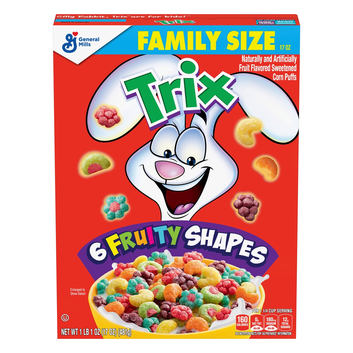 slide 1 of 9, Trix Family Size 6 Fruity Shapes Cereal 17 oz, 17 oz