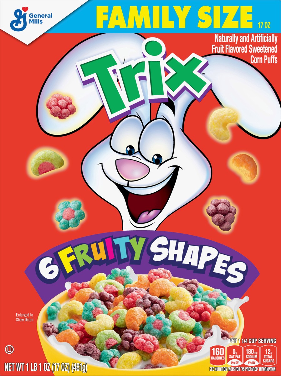 slide 6 of 9, Trix Family Size 6 Fruity Shapes Cereal 17 oz, 17 oz