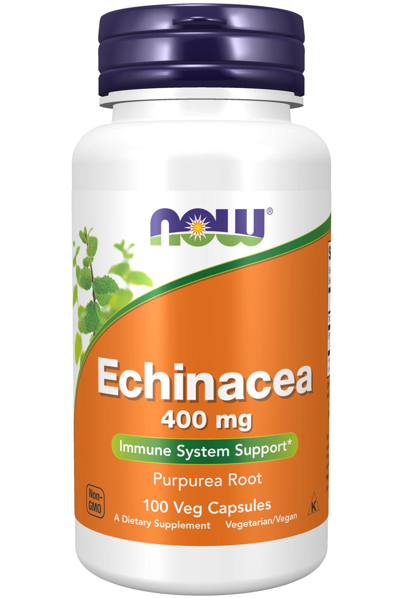 slide 1 of 4, NOW Supplements Echinacea 400 mg - 100 Veg Capsules, 100 ct