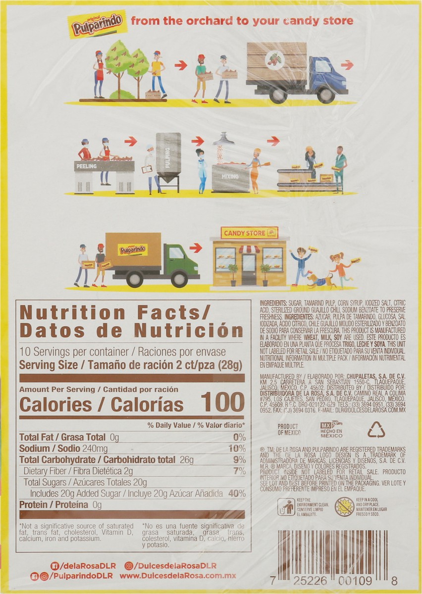 slide 6 of 9, Pulparindo Original Tamarind Bar with Real Fruit 20 ea, 20 ct