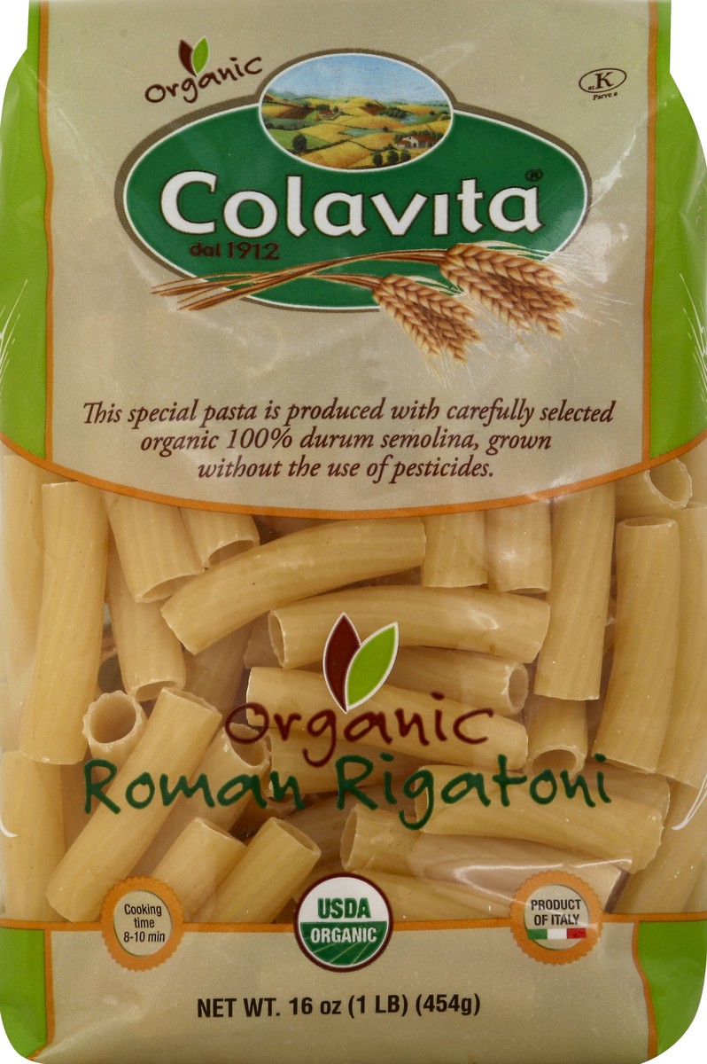 slide 5 of 5, Colavita Organic Roman Rigatoni Pasta, 1 lb