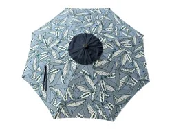 HD Designs Market Umbrella - Blue Leaves, 9 ft