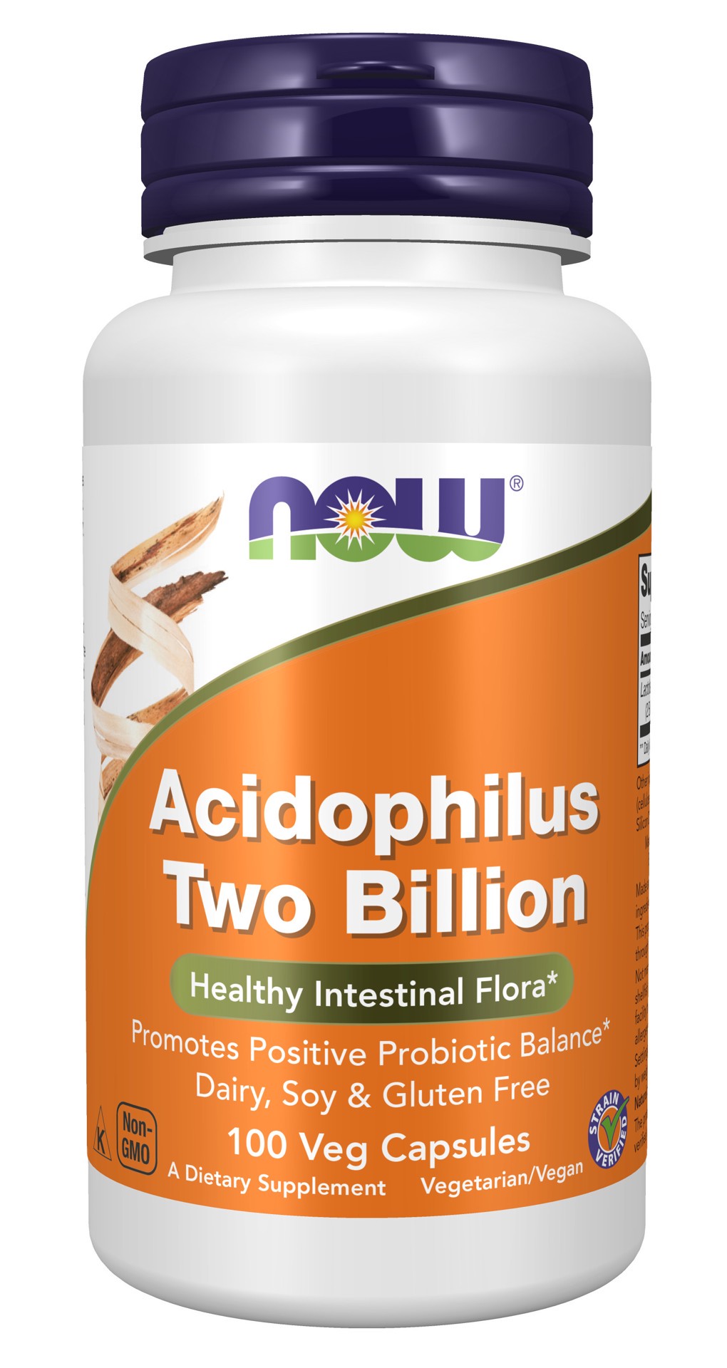 slide 1 of 4, NOW Acidophilus Two Billion - 100 Veg Capsules, 100 ct