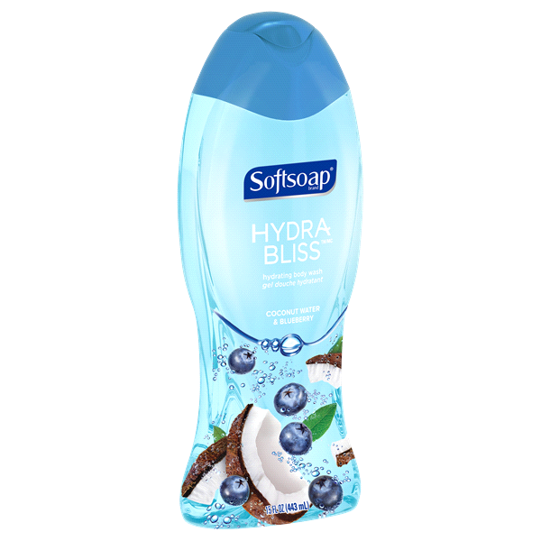 slide 1 of 1, Softsoap Coconut Water & Blueberry Hydra Bliss Body Wash, 15 fl oz