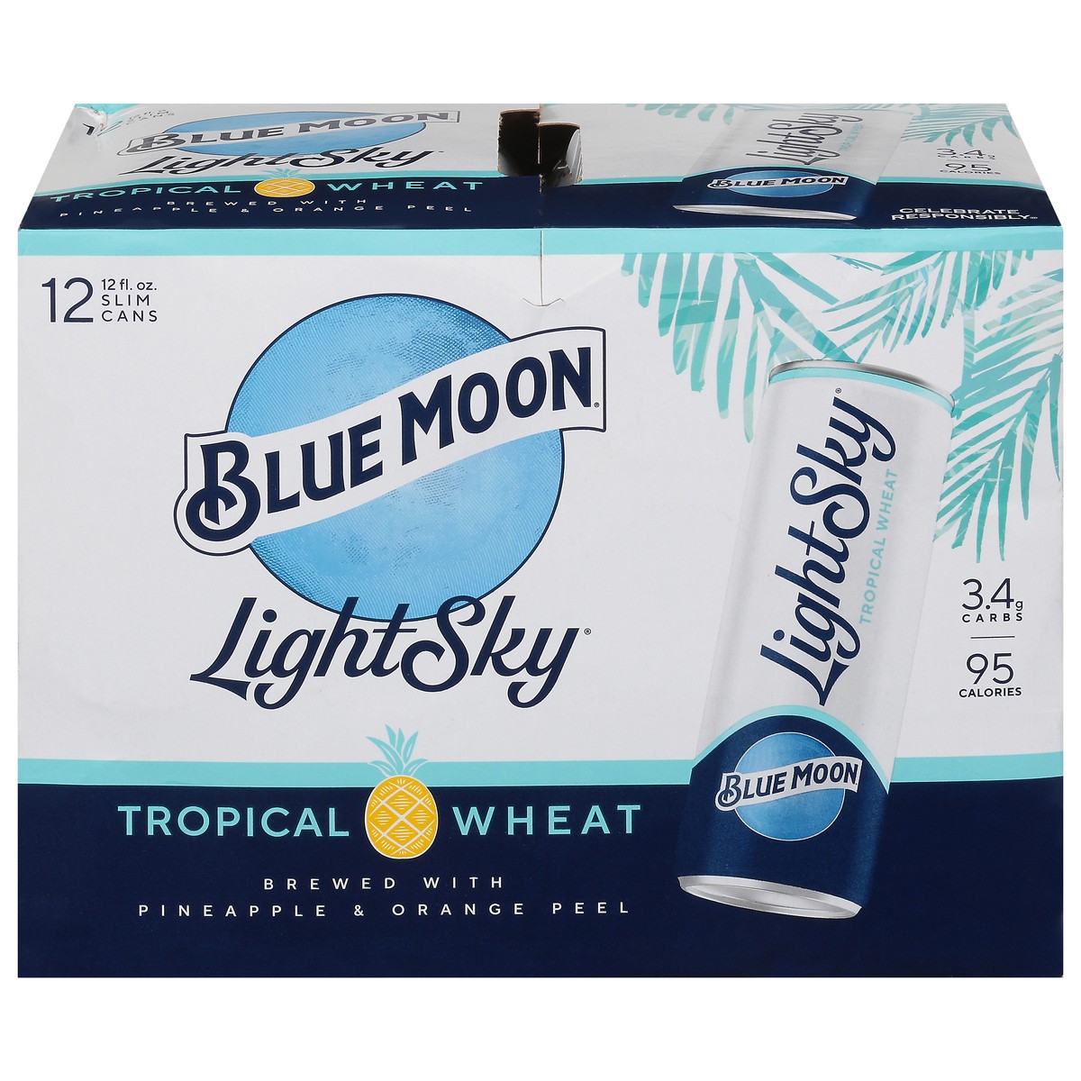 slide 1 of 5, Blue Moon LightSky Tropical Wheat Beer 12 - 12 fl oz Cans, 12 oz