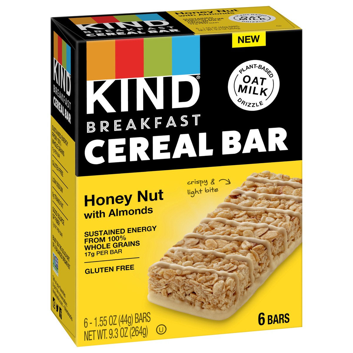 slide 9 of 9, KIND Breakfast Cereal Bars, Honey Nut with Almonds, 1.55 Ounces, 6 Count, 6 ct